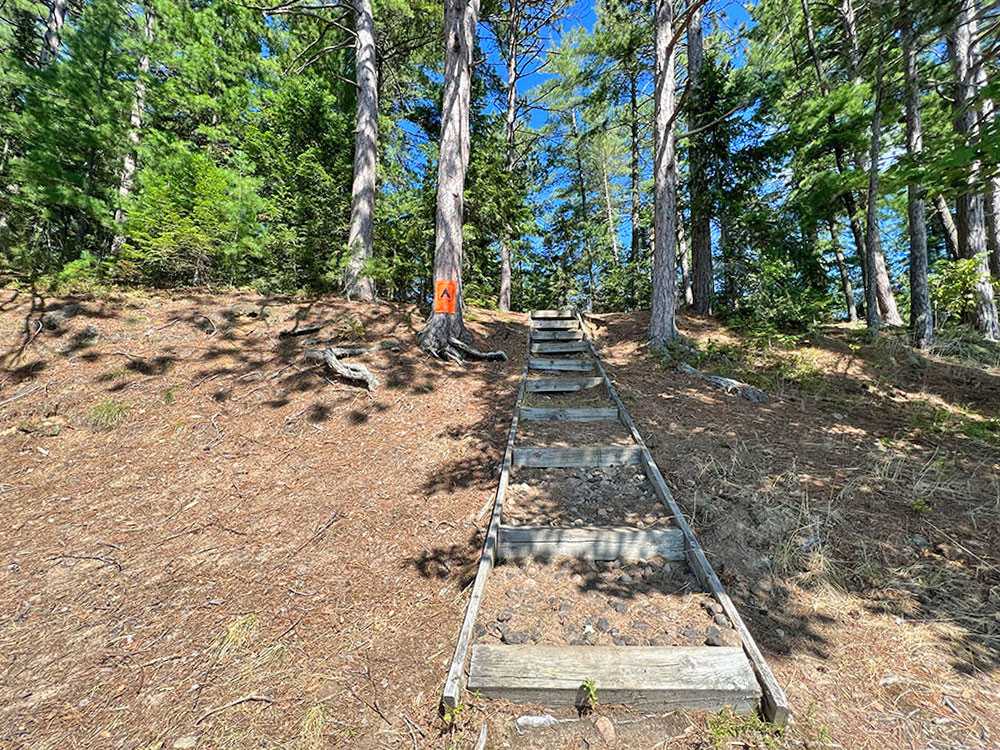 Maple Lake in Algonquin Park Campsite 1 Stairs to Campsite v1