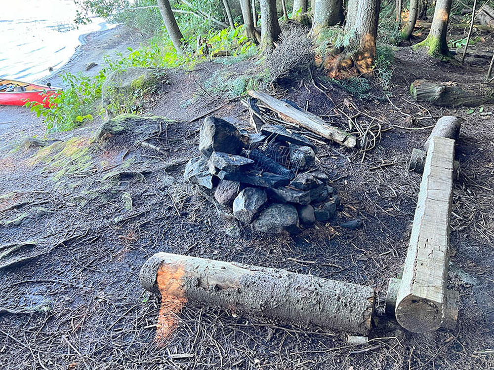 Mouse Lake in Algonquin Park Campsite 4 Fire Pit and Seating