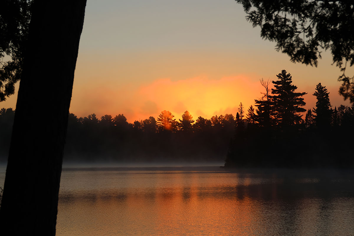 Sunrise on Erables Lake in Algonquin Park September 2022 v5