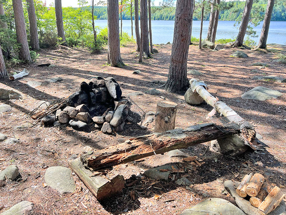 White Birch Lake in Algonquin Park Campsite 1 Fire Pit and Seating