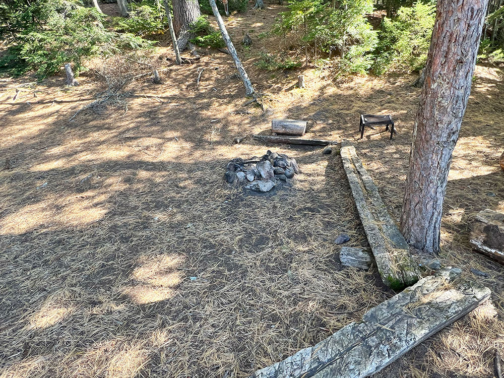 Canisbay Lake Algonquin Park Campsite 5 Fire Pit and Seating