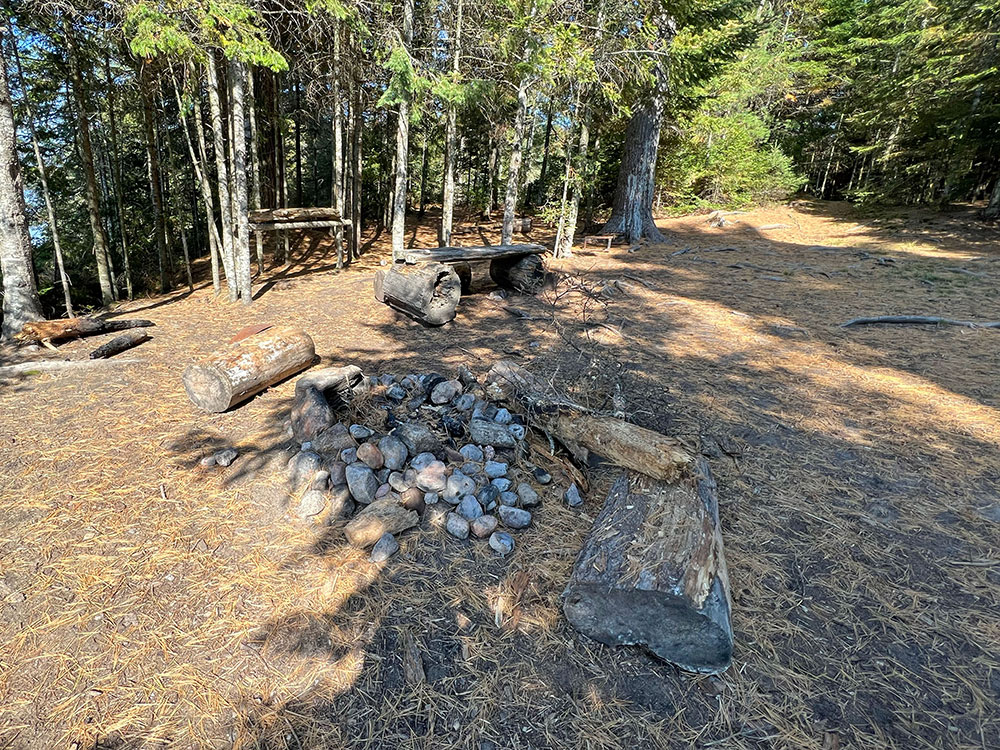 Canisbay Lake Algonquin Park Campsite 6 Fire Pit and Seating