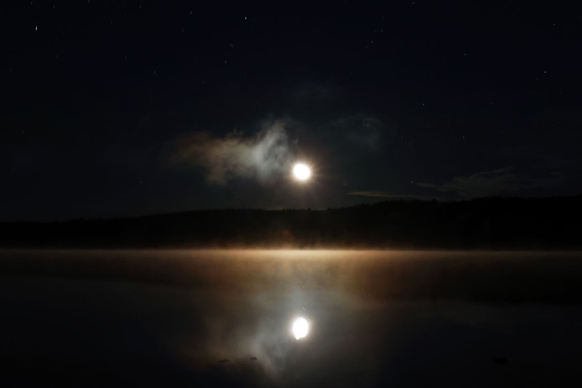 Moonrise over Canisbay Lake in Algonquin Park, November 2023 v3