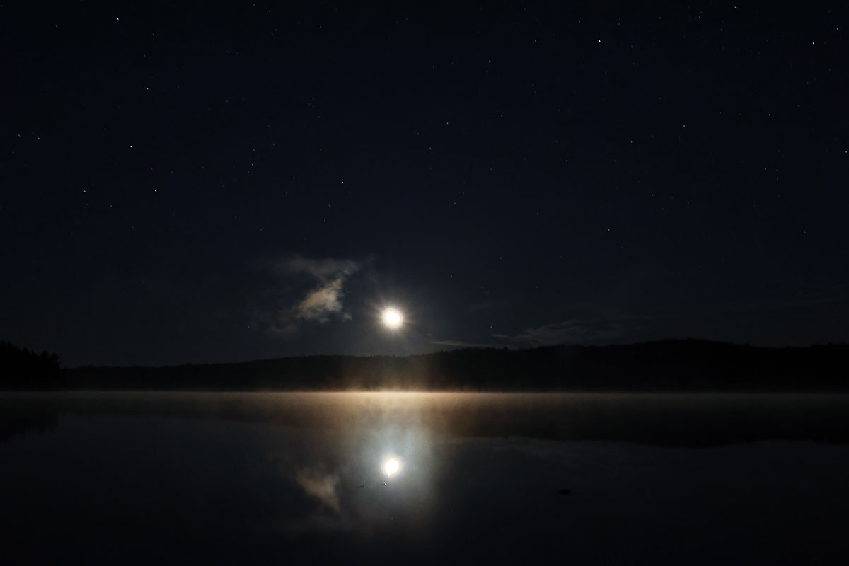Moonrise over Canisbay Lake in Algonquin Park, November 2023 v4